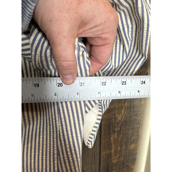 Hardy Amies Vintage Two-Piece Suit 36x30 White w/ Blue Stripes 100% Cotton - Picture 9 of 15